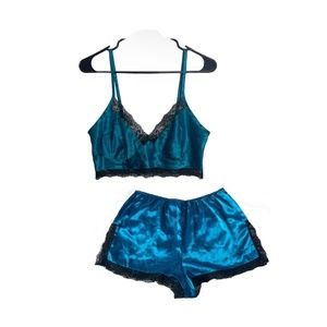 Vintage Gold Label Victoria Secert Satin Lace Lingerie Set Size Medium